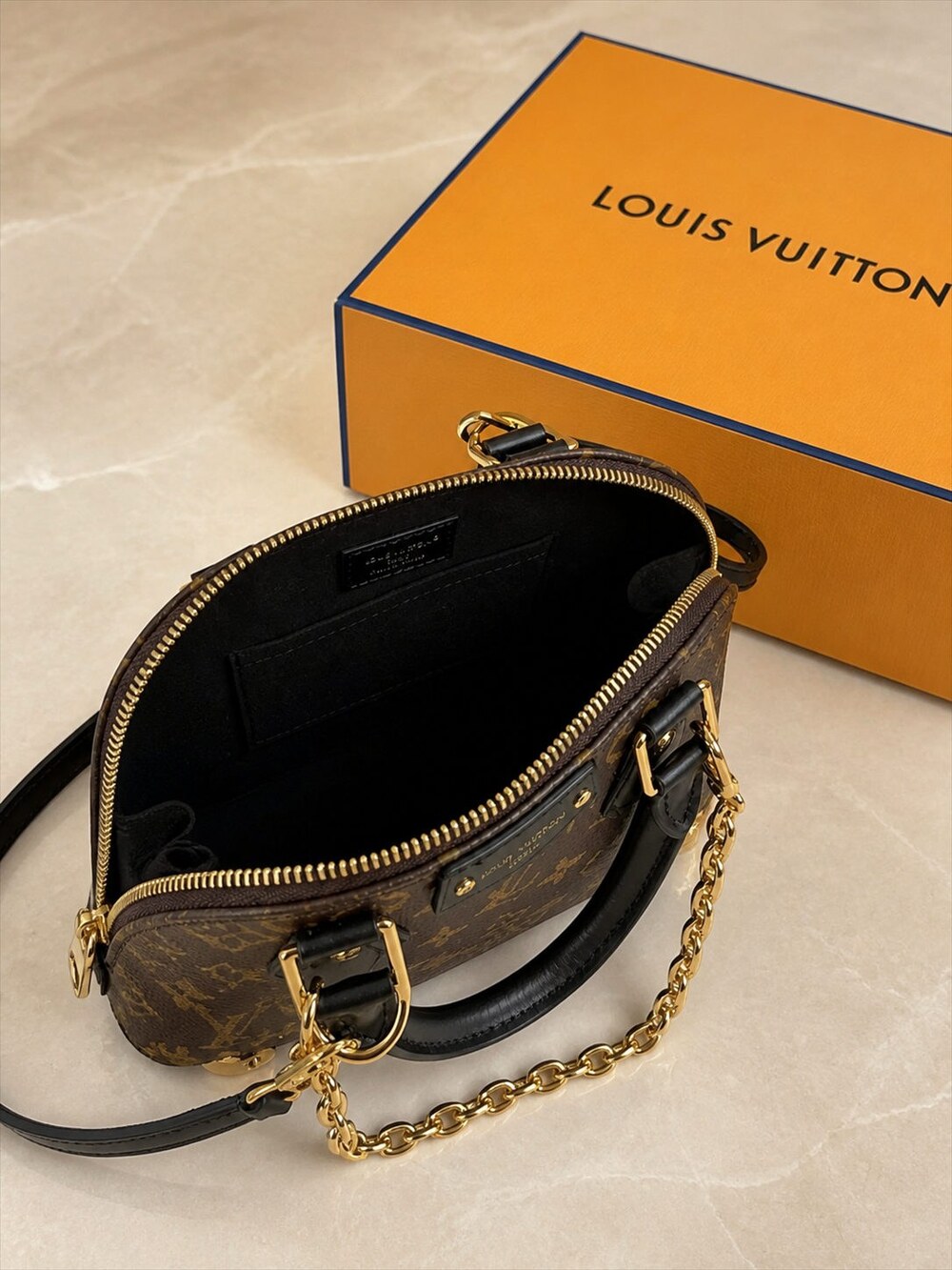 Louis Vuitton Monogram Dome Handbag with Black Leather Trim - Picture 8 of 8